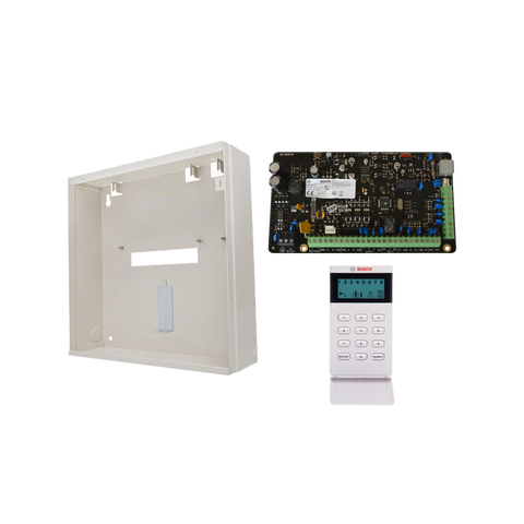 BOSCH 3000 HARDWIRED ALARM KIT INCLUDES 1x SOLUTION 3000 PCB 1x ICON KEYPAD 1x MW250 METAL ENCLOSURE NO PIR