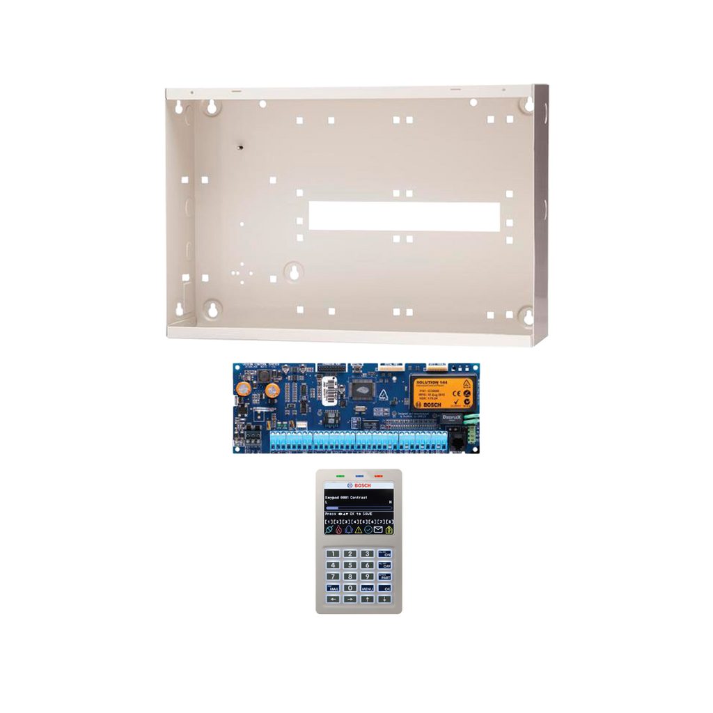 BOSCH 6000 HARDWIRED ALARM KIT INCLUDES 1x SOLUTION 6000 PCB WITH PROX KEYPAD 1x MW350 METAL ENCLOSURE NO PIR