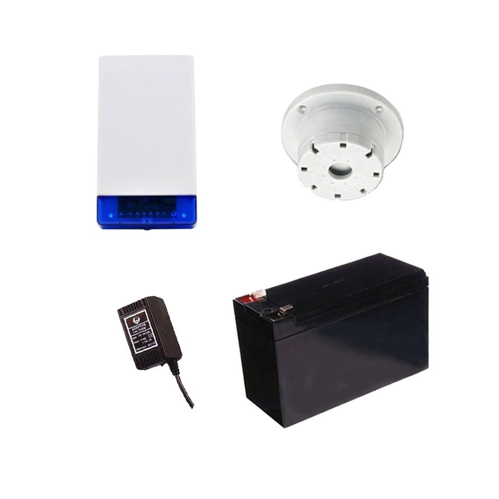 BOSCH 6000 SIREN KIT INCLUDES 1x 12V7Ah BATTERY 1x 18VAC POWER SUPPLY 1x STROBE/SIREN 1x SURFACE MOUNTED PIEZO NO PIR