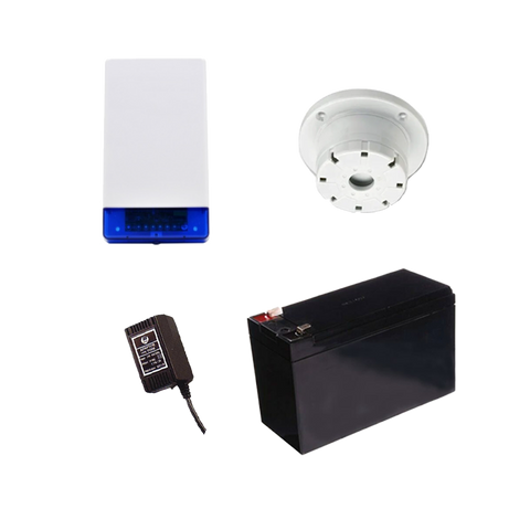 BOSCH 6000 SIREN KIT INCLUDES 1x 12V7Ah BATTERY 1x 18VAC POWER SUPPLY 1x STROBE/SIREN 1x SURFACE MOUNTED PIEZO NO PIR