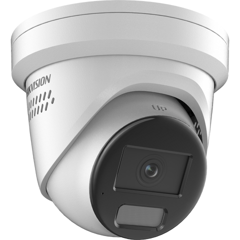 Hikvision DS-2CD2347G2-LSU/SL 4MP Gen2 ColorVu Turret Camera Acusense Speaker Strobe Mic 30m White LED 2.8mm