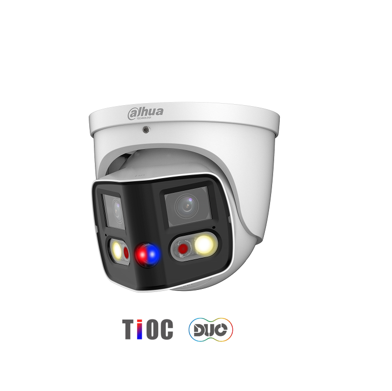 WIZSENSE SERIES IP CAMERA WHITE AI 180?ø TIOC DUO WITH EPTZ 2X4MP H.264/4+/5/5+ DUAL LENS 120 WDR METAL 2.8MM FIXED LENS FULL COLOUR IR+WHITE LED 20M POE IP67 BUILT IN MIC AUDIO IN AUDIO OUT 1 X ALARM IN 1 X ALARM OUT SUPPORT UP TO 256GB SD 12VDC