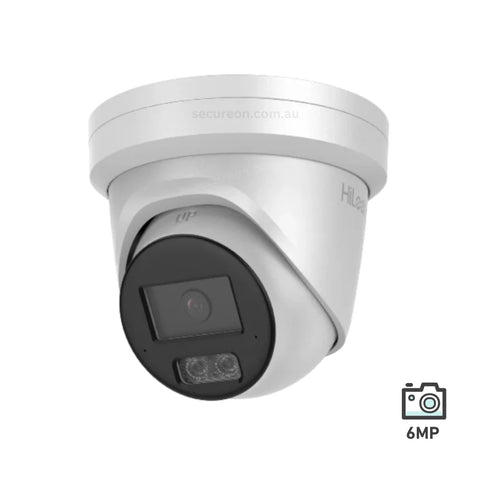 HiLook 6MP Hi-Color Fixed Turret Network Camera White IPC-T561H-MU 2.8mm