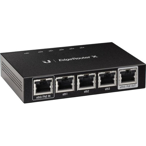 UBIQUITI UNIFI EDGEROUTER X WITH 5 X GIGABIT RJ45 INCLUDES 1 X POE INPUT 1 X POE PASSTHROUGH 12VDC 24V  POE
