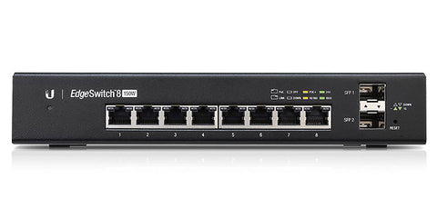 UBIQUITI 8PORT ( 10P) GIGABIT SWITCH 150W POE TOTAL CAPACITY 8X POE+ PLUS 2X 1G SFP/ FIBRE PORT / 24V PASSIVE L3 MANAGED BLACK 240VAC