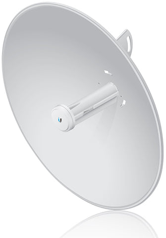 UBIQUITI PBE-5AC-500 POWERBEAM 5 AC 500 27DBI 5GHZ 802.11AC 2X2 MIMO ANTENNA DUAL LINEAR 500MM DISH REFLECTOR 24V, 0.5A GIG POE 8.5W OPERATING TEMP -40-70 DEG C O/DR UV STABILIZED PLASTIC POLE MNT KIT INCLUDED
