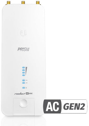 UBIQUITI ROCKET AC PRISM GEN2 5GHZ RADIO BASE STATION 1X 10/100/1000MBPS POWDERCOATED DIE-CAST ALUMINUM 18-26VDC 230HX88WX40D
