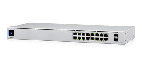 UBIQUITI 16PORT ( 18P) GIGABIT SWITCH 42W POE TOTAL CAPACITY 8X POE+ PLUS 2X 1G SFP/ FIBRE PORT L2 CLOUD MANAGED SILVER 240VAC