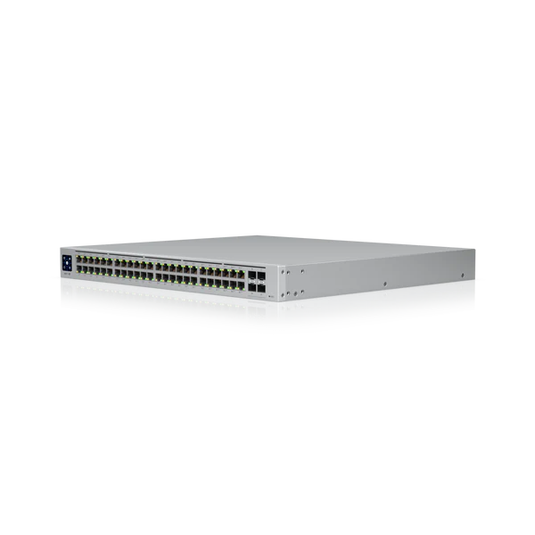 UBIQUITI 48PORT ( 52P) GIGABIT SWITCH 600W POE TOTAL CAPACITY 48X POE+ (8X POE++) PLUS 4X 10G SFP/ FIBRE PORT L3 MANAGED WHITE 24VDC