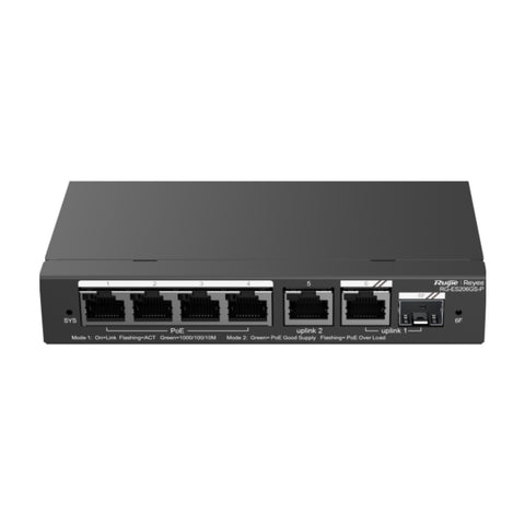 Ruijie RG-ES206GS-P, 6-Port Gigabit Smart Cloud Managed PoE Switch