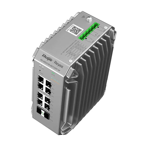 Ruijie Reyee RG-NIS3100-8GT2SFP-HP Industrial Managed Switch, 8-Port Gigabit PoE/PoE+, 2-Port SFP, 240W PoE Power budget