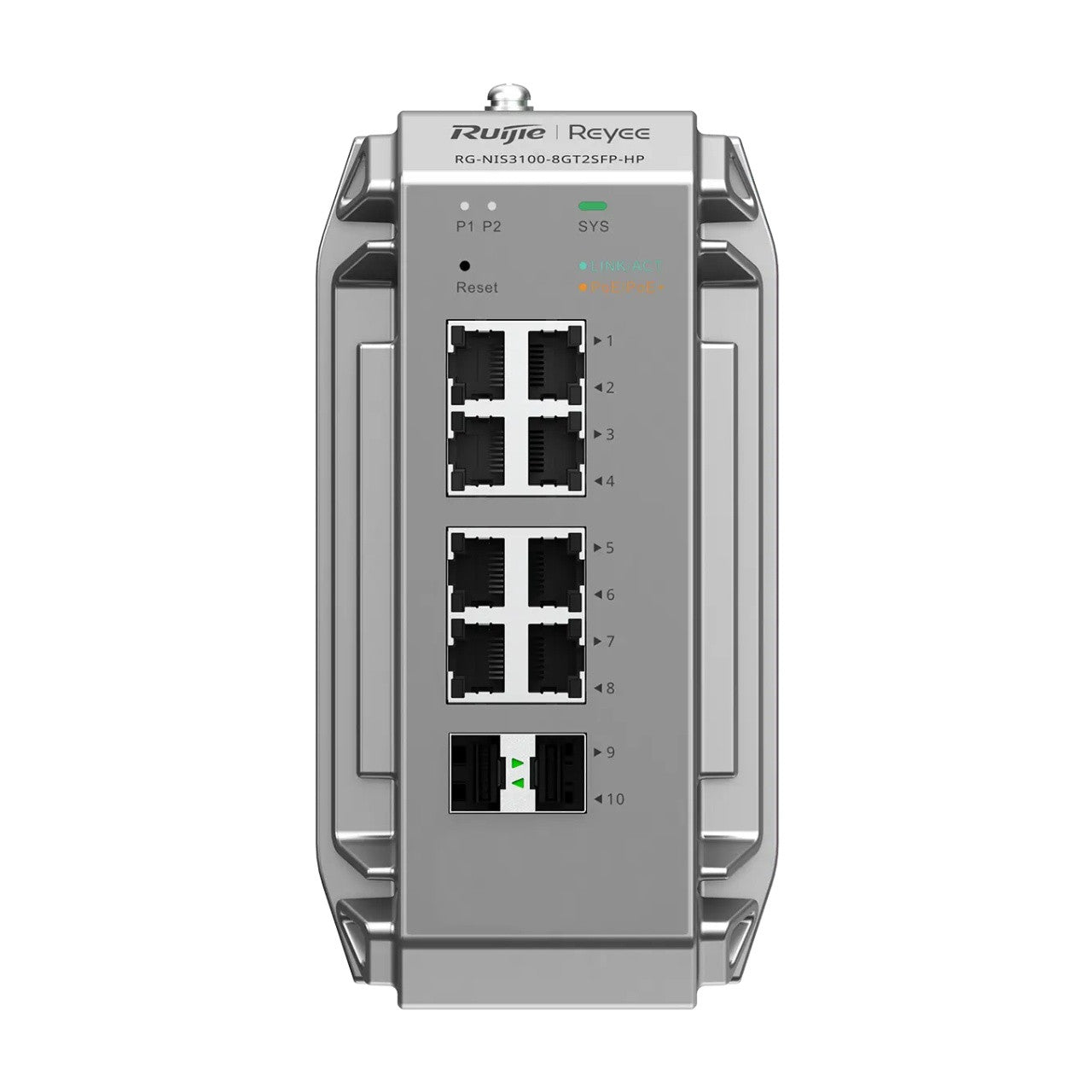 Ruijie Reyee RG-NIS3100-4GT2SFP-HP Industrial Managed Switch, 4-Port Gigabit PoE/PoE+, 2-Port SFP, 120W PoE Power budget