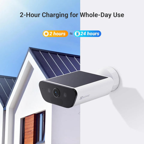 EZVIZ CB5 8MP 4K Outdoor Wifi Smart Solar Powered Camera w 10400mAh Battery Colour Night Vision