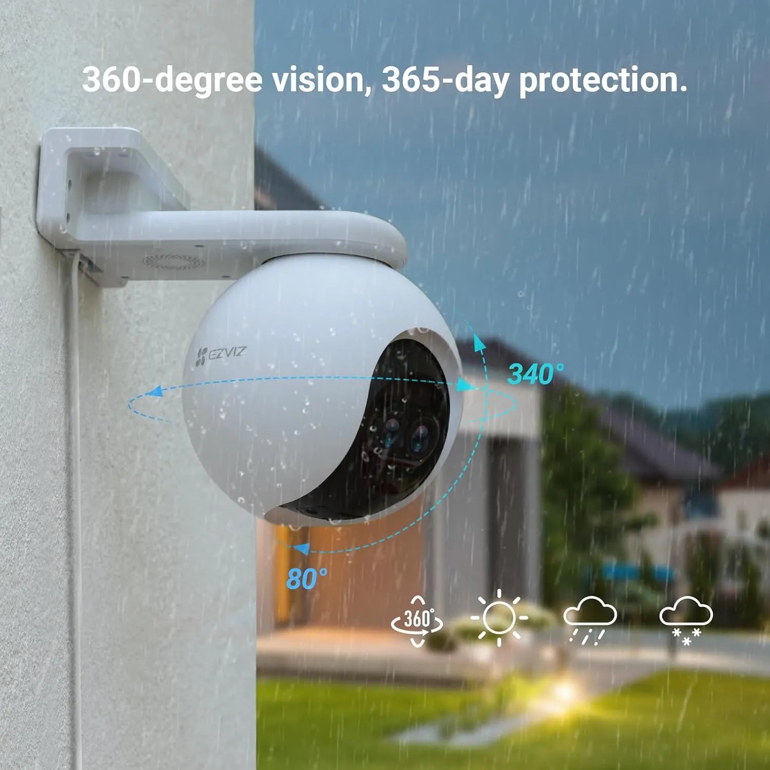 EZVIZ Security Camera: Dual-Lens Pan & Tilt Wi-Fi Camera - C8PF