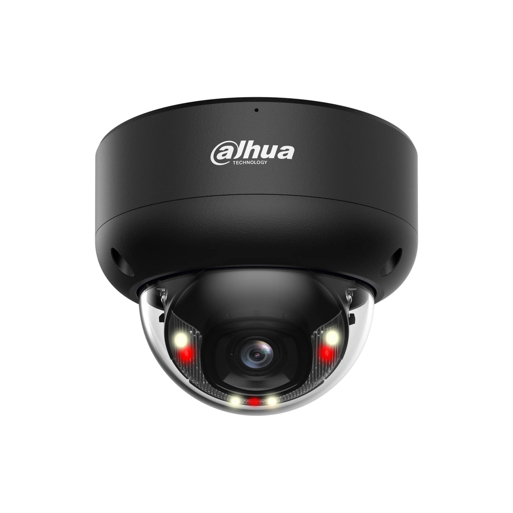 WIZSENSE SERIES IP CAMERA BLACK AI 4MP H.264/5 DOME 120 WDR METAL 2.8MM FIXED LENS IR+WARM LED 40M POE IP67 BUILT IN MIC AUDIO IN AUDIO OUT 1 X ALARM IN 1 X ALARM OUT SUPPORT UP TO 512GB SD IK10 12VDC