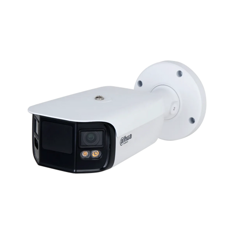 WIZMIND SERIES IP CAMERA WHITE AI 180?ø PEOPLE COUNT 2X4MP H.264/5 BULLET 140 TRUE WDR PLASTIC/METAL 3.6MM FIXED LENS STARLIGHT WARM LED 40M POE+ IP67 BUILT IN MIC AUDIO IN AUDIO OUT 1 X ALARM IN 1 X ALARM OUT SUPPORT UP TO 512GB SD 12VDC