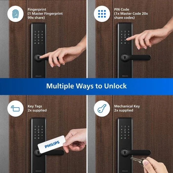 Philips EasyKey Bluetooth Mortise Handle Lock - Black