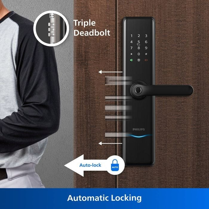 Philips EasyKey Bluetooth Mortise Handle Lock - Black