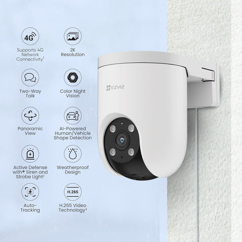 Ezviz CS-H8c-3MP-4G H8c 4G 3MP/2K Outdoor PT Smart Wired Camera with Spotlight