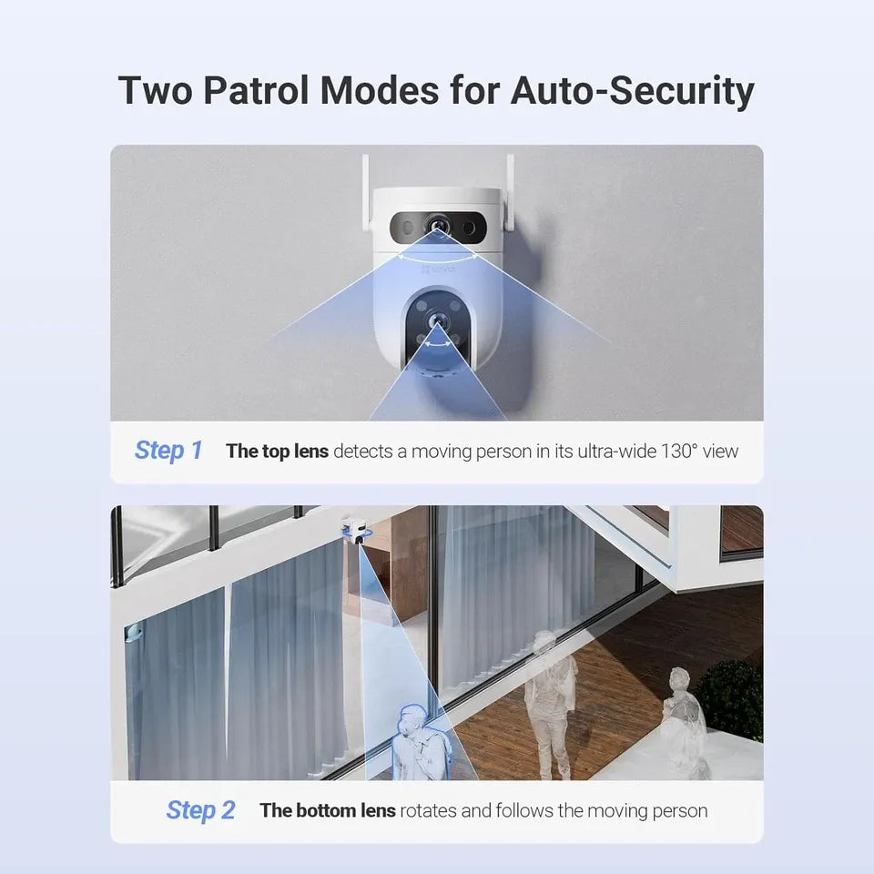 EZVIZ H9C Dual 5MP 3K Wired WiFi Pan Tilt Camera
