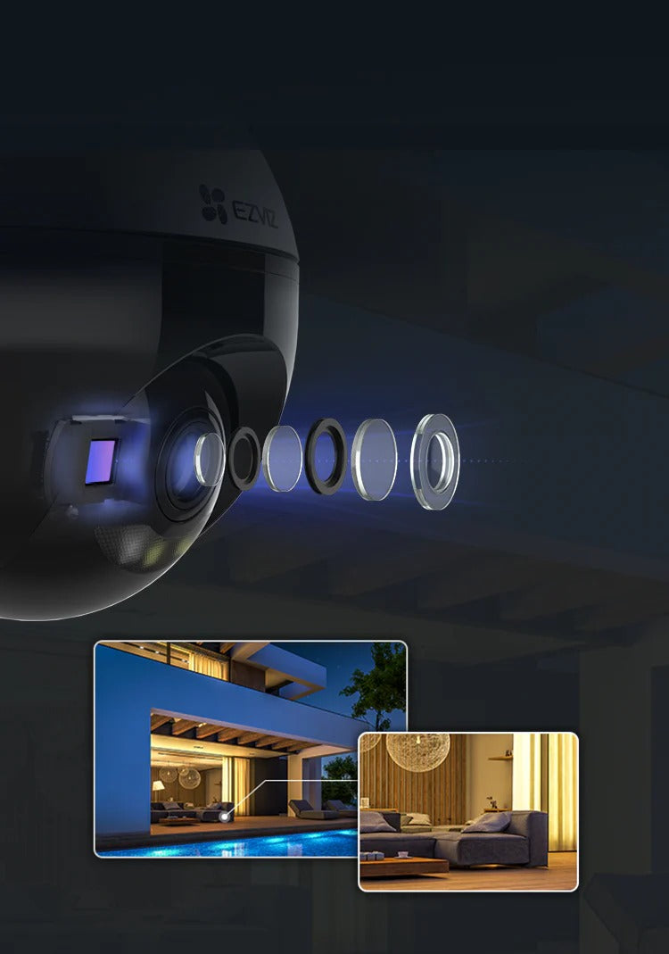 EZVIZ C8W 2K+ Pan & Tilt PTZ Wi-Fi Camera – Comprehensive 360° Surveillance with Advanced AI