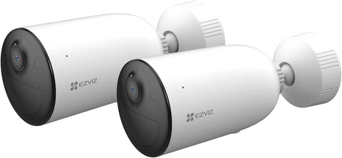 EZVIZ Wireless Security Camera with Solar Panel, 2K Outdoor Spotlight Battery/Solar Powered WiFi Camera, Color Night Vision, 2-Way Talk, Human Detection, IP66, 256G SD/Cloud Storage, Alexa(CB3 2PCS)