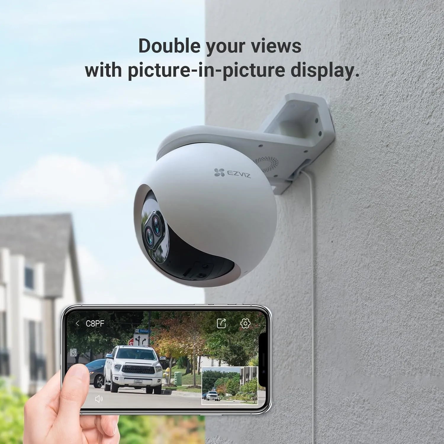 EZVIZ Security Camera: Dual-Lens Pan & Tilt Wi-Fi Camera - C8PF